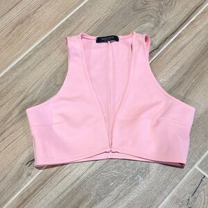 Solemio Light Pink Plunge Crop Tank